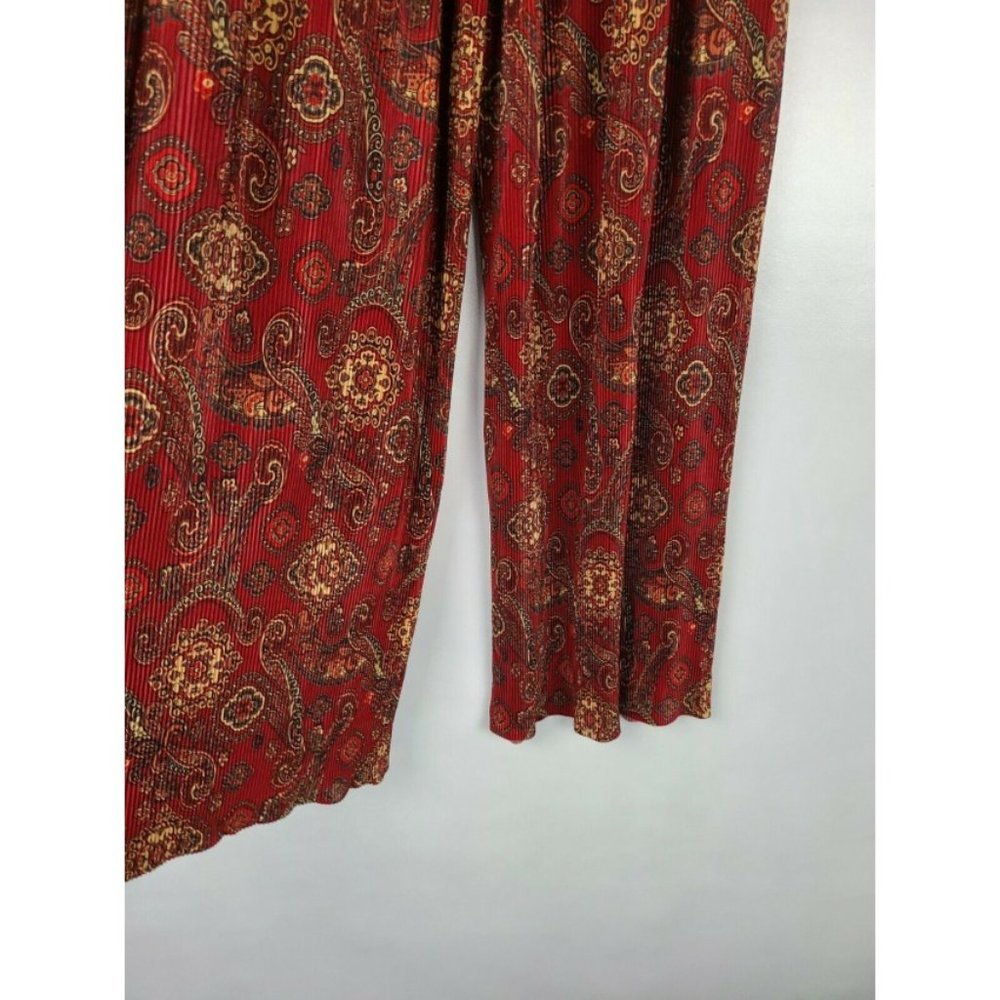 THE Limited Pants Red BOHO Wide Leg Pull On Casual - Picture 5 of 11